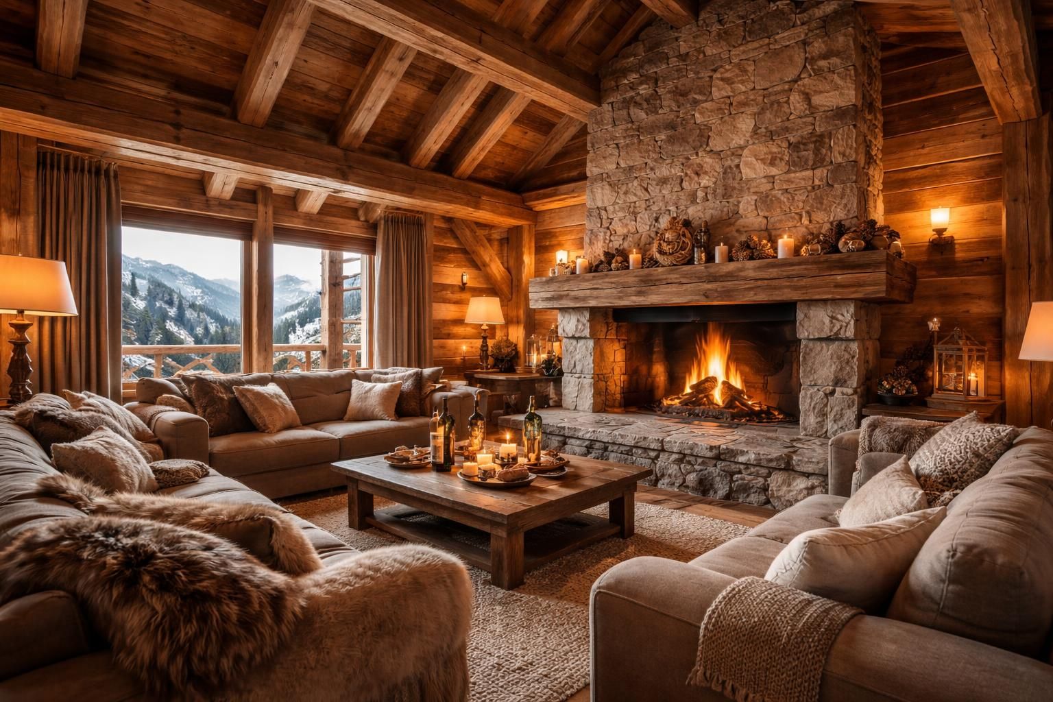 découvrez comment aménager un chalet à serre-chevalier en alliant boiseries authentiques et cheminée en pierre pour créer une ambiance chaleureuse et conviviale.