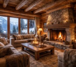 Aménager un chalet à Serre-Chevalier avec des boiseries authentiques et cheminée pierre