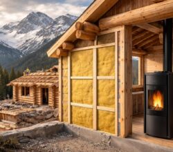 Monter chalet montagne demande isolation renforcée et poêle granulés Palazzetti
