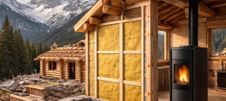 Monter chalet montagne demande isolation renforcée et poêle granulés Palazzetti