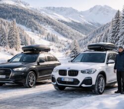 Navettes ski Serre Chevalier avec chauffeur montagne dans Audi Q5 et BMW X3 équipement hiver