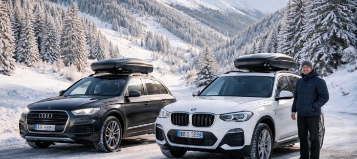 Navettes ski Serre Chevalier avec chauffeur montagne dans Audi Q5 et BMW X3 équipement hiver