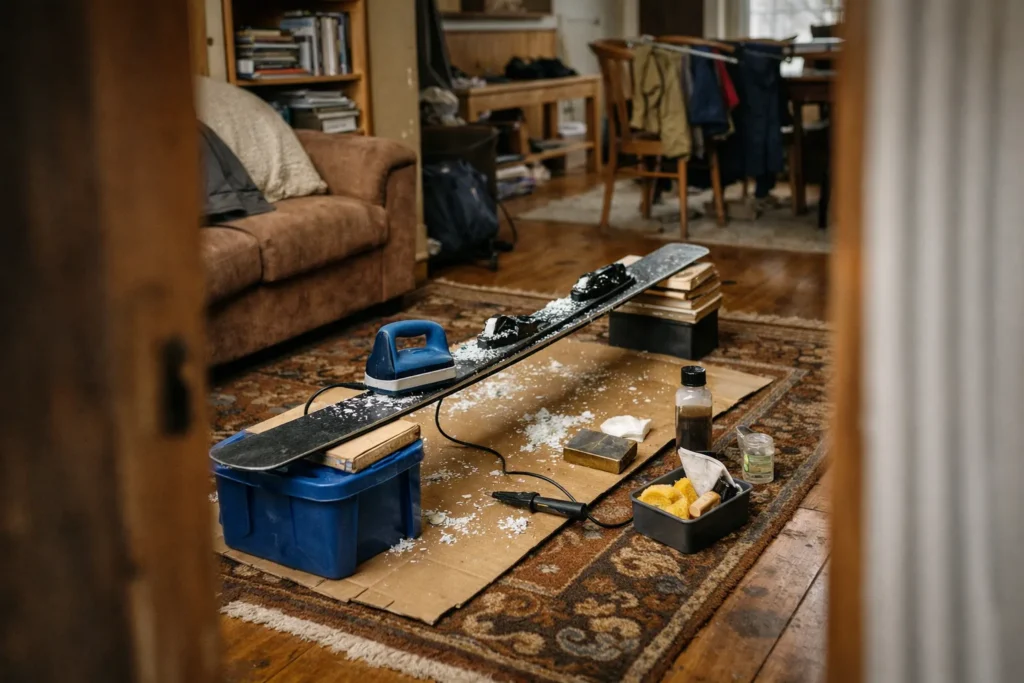 Farter ses skis chez soi sans table d’atelier